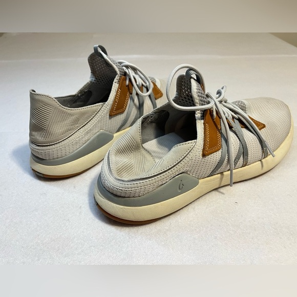 Olukai Mio Li Men’s Size 14 Mist Grey Brown Leather Casual Sneaker Shoe - Picture 5 of 14